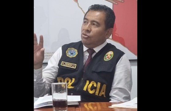 El comandante Nicolás Meneses Huaccharaqui, jefe de la Dirección Desconcentrada contra la Corrupción en Madre de Dios. Imagen: Elka Villa