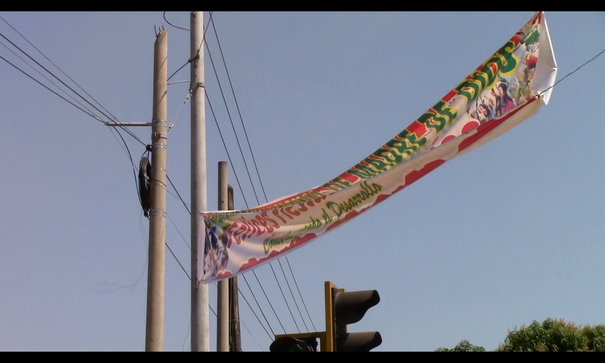 Banner que colocaba la víctima.