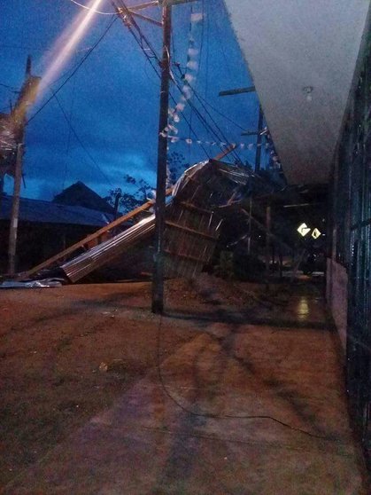 Vivienda afectada por fuertes vientos en Puerto Maldonado