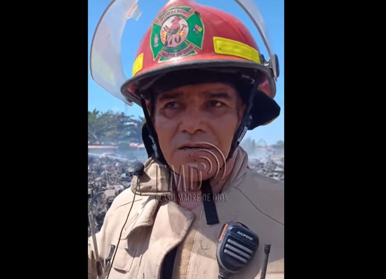 El subteniente de los bomberos, Julio Lira. Imagen: Flash Madre de Dios