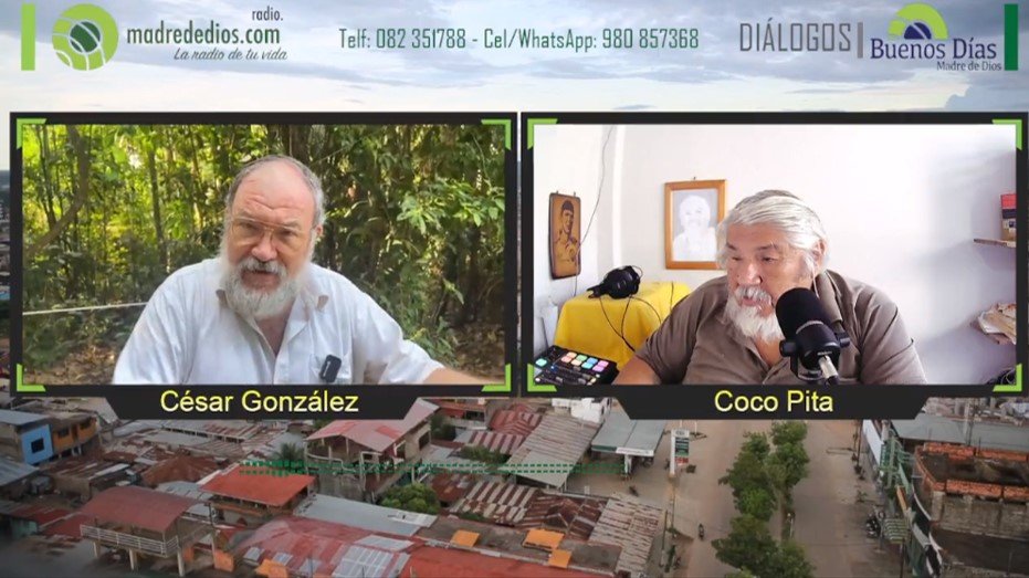 Manuel Glave, interviniendo desde Cocha Cashu, para el programa Diálogos. Imagen: Radio Madre de Dios