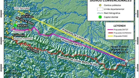 Propuesta de delimitación presentada por la Presidencia de Consejo de Ministros.