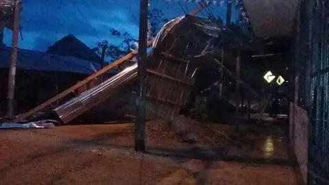 Vivienda afectada por fuertes vientos en Puerto Maldonado