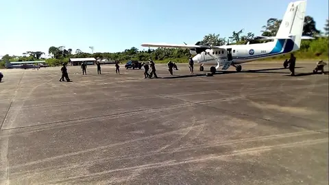 Fuerza Aérea del Perú trabaja en conjunto con la PNP y la Fiscalía. Fuente: Radio Madre de Dios.