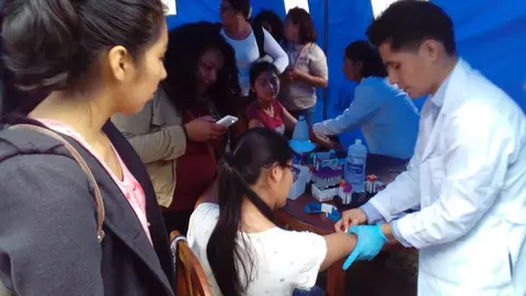 Alumnos de la Unamad participan de campaña de donación de sangre. Fuente: Radio Madre de Dios.