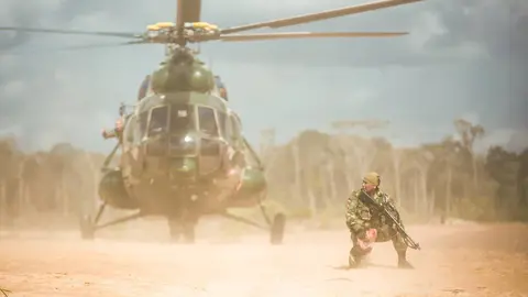 Despliegue policial en La Pampa. Fuente: Pavel Martiarena.