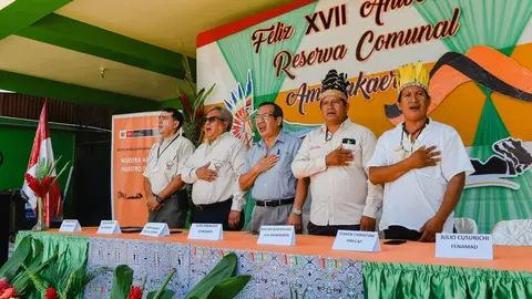 Autoridades celebran aniversario de Amarakaeri. Foto: Goremad.