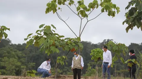 El presidente Martín Vizcarra visitó la Reserva Nacional Tambopata, en Madre de Dios, para supervisar el avance de la producción de 741,238 plantones para reforestar nuestra Amazonía. Foto: ANDINA/ Prensa Presidencia

