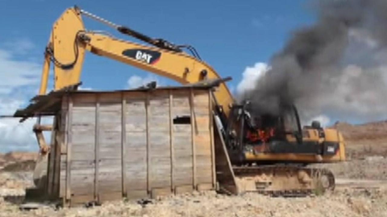La maquinaria destruida quedo inutilizable