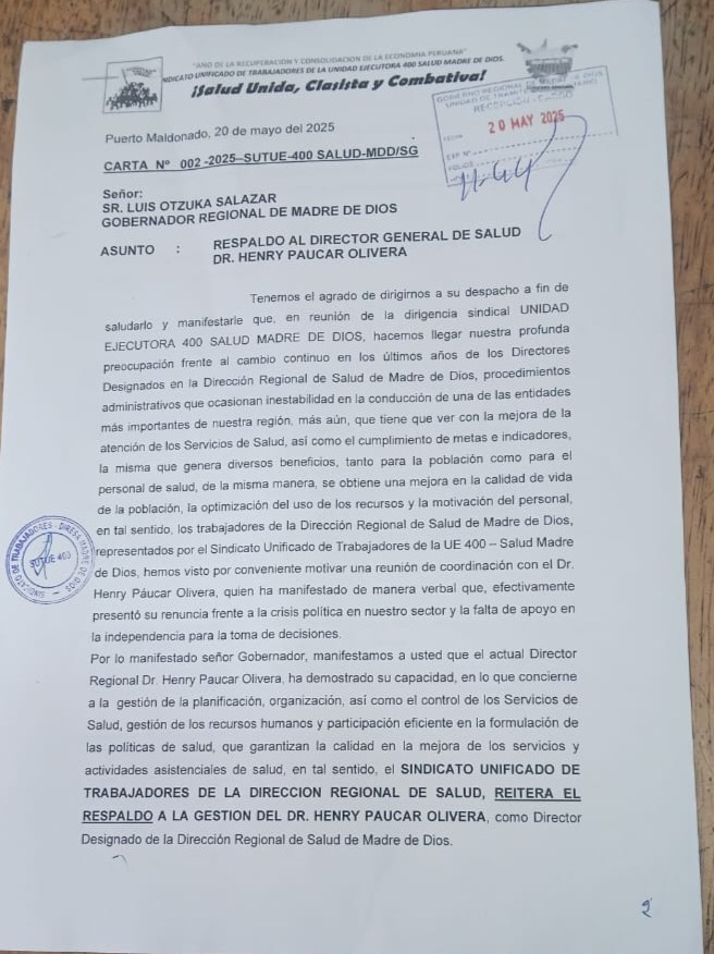 Fuente: Radio Madre de Dios